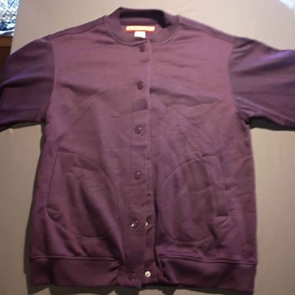 Tudor Court Purple Snap Button Sweatshirt Jacket Size S